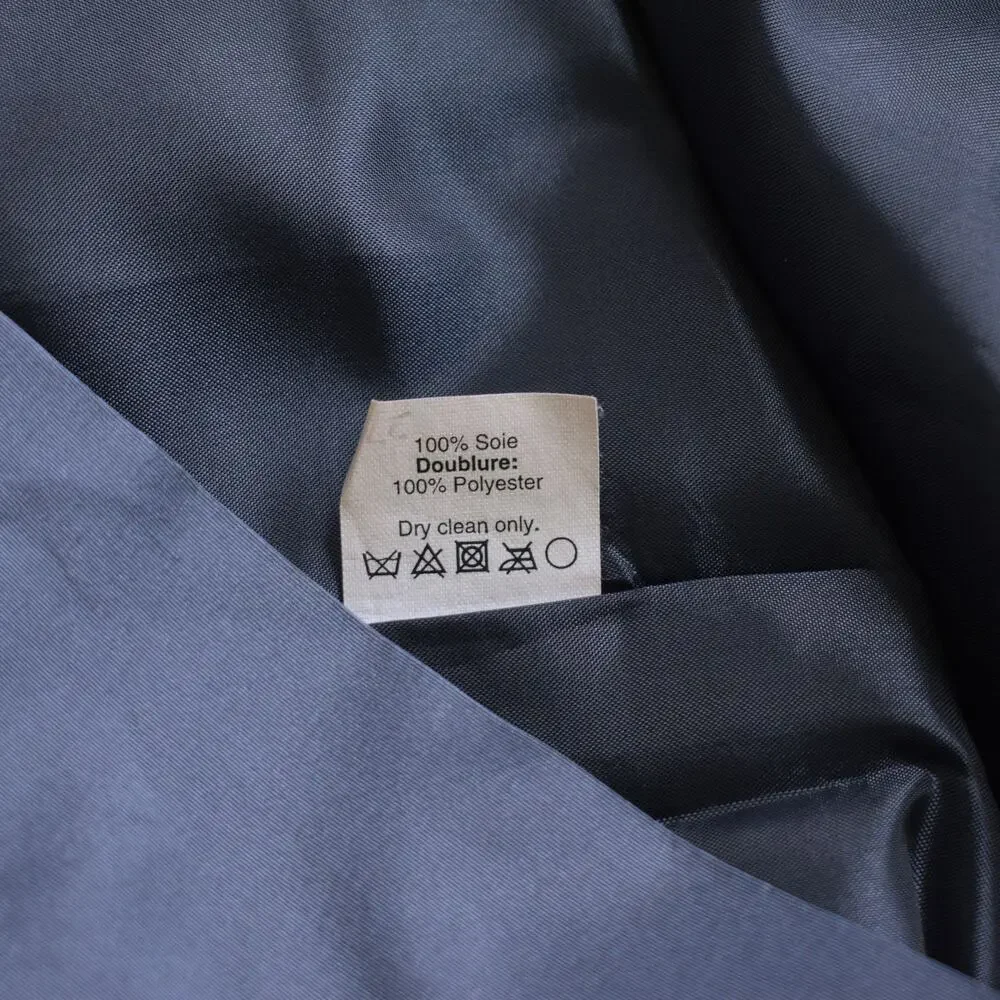 J. Crew Blakely Silk Taffeta Ruffle Faux Wrap Cocktail Dress Blue Womens Size 10